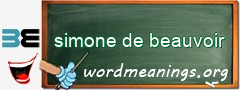 WordMeaning blackboard for simone de beauvoir